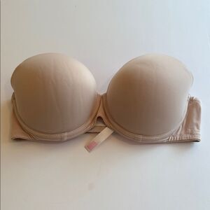 VICTORIA'S SECRET PINK NUDE TAN BEIGE STRAPLESS PUSH-UP BRA SIZE 36C